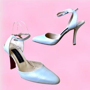 Donna Karan New York White Pump Ankle Strap Womens 8.5 Vintage '84 with Box